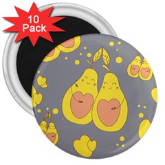 Avocado-yellow 3  Magnets (10 Pack)  by nate14shop