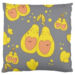 Avocado-yellow Large Flano Cushion Case (one Side) by nate14shop