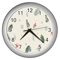 Background-gry Abstrac Wall Clock (silver)