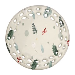Background-gry Abstrac Round Filigree Ornament (two Sides)