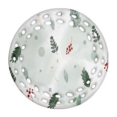 Background-white Abstrack Round Filigree Ornament (two Sides) by nate14shop