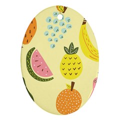 Graphic-fruit Oval Ornament (two Sides) by nate14shop