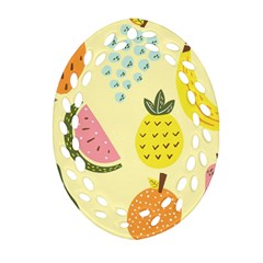 Graphic-fruit Ornament (oval Filigree) by nate14shop