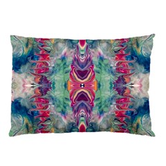 Painted Flames Symmetry Iv Pillow Case by kaleidomarblingart