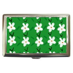 Flowers-green-white Cigarette Money Case by nate14shop