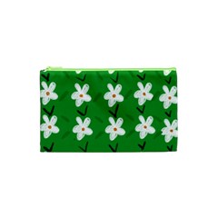 Flowers-green-white Cosmetic Bag (xs) by nate14shop