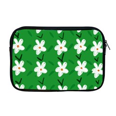 Flowers-green-white Apple Macbook Pro 17  Zipper Case by nate14shop