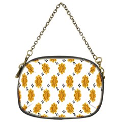 Flowers-gold-white Chain Purse (one Side) by nate14shop