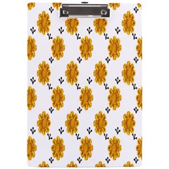 Flowers-gold-white A4 Clipboard