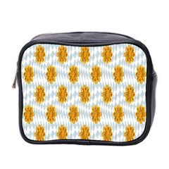 Flowers-gold-blue Mini Toiletries Bag (two Sides)