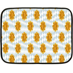 Flowers-gold-blue Double Sided Fleece Blanket (mini) 