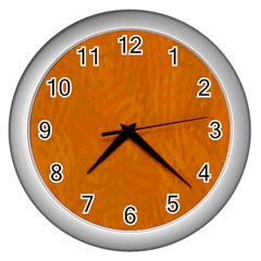 Orange Wall Clock (silver)