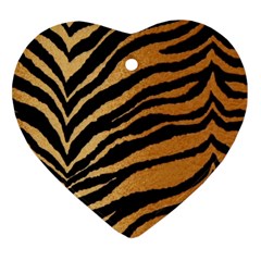 Greenhouse-fabrics-tiger-stripes Heart Ornament (two Sides) by nate14shop