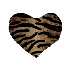 Tiger 001 Standard 16  Premium Heart Shape Cushions by nate14shop