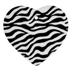 Tiger White-black 003 Jpg Ornament (heart)