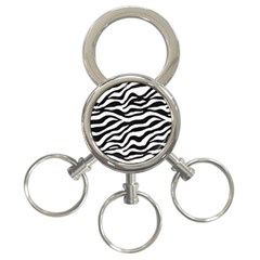 Tiger White-black 003 Jpg 3-ring Key Chain by nate14shop