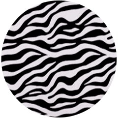 Tiger White-black 003 Jpg Uv Print Round Tile Coaster by nate14shop