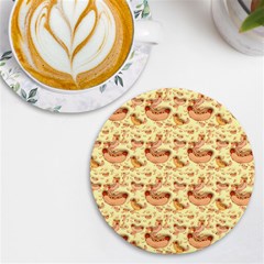 Hot-dog-pizza Uv Print Round Tile Coaster by nate14shop