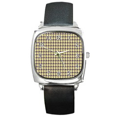 Houndstooth Square Metal Watch by nate14shop