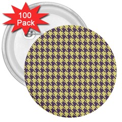 Houndstooth 3  Buttons (100 Pack)  by nate14shop