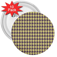 Houndstooth 3  Buttons (10 Pack)  by nate14shop