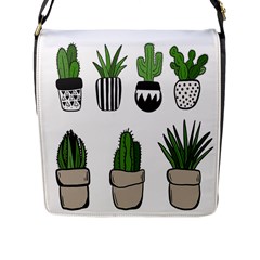 Succulents Flap Closure Messenger Bag (l) by nate14shop