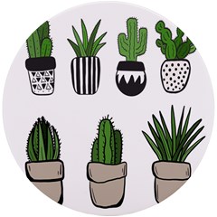 Succulents Uv Print Round Tile Coaster by nate14shop