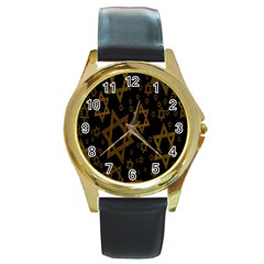 Star-of-david Round Gold Metal Watch by nate14shop