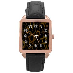 Star-of-david Rose Gold Leather Watch  by nate14shop