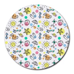 Drawing Pattern Round Mousepads by artworkshop