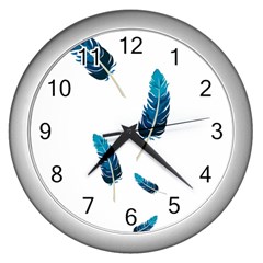 Feather Bird Wall Clock (Silver)