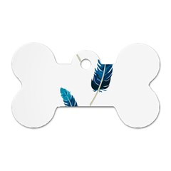 Feather Bird Dog Tag Bone (Two Sides)