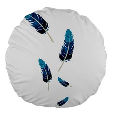 Feather Bird Large 18  Premium Flano Round Cushions by artworkshop