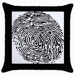 Fingerprint Throw Pillow Case (black) by artworkshop