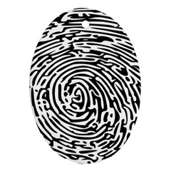 Fingerprint Oval Ornament (two Sides) by artworkshop