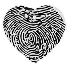 Fingerprint Heart Ornament (two Sides) by artworkshop