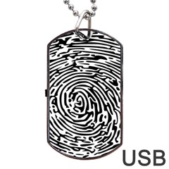 Fingerprint Dog Tag Usb Flash (one Side) by artworkshop