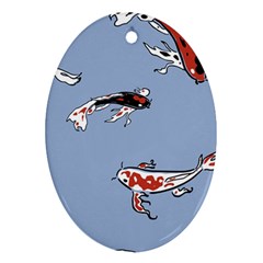 Fish Carp Koi Koi Oval Ornament (two Sides) by artworkshop