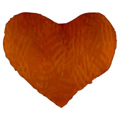 Orange Large 19  Premium Heart Shape Cushions by nate14shop