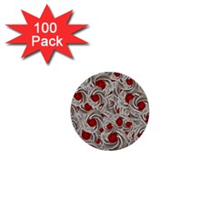 Cream With Cherries Motif Random Pattern 1  Mini Buttons (100 pack) 