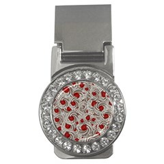 Cream With Cherries Motif Random Pattern Money Clips (CZ) 