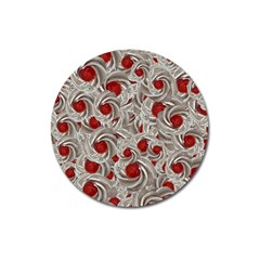 Cream With Cherries Motif Random Pattern Magnet 3  (Round)