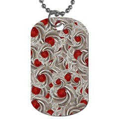 Cream With Cherries Motif Random Pattern Dog Tag (Two Sides)