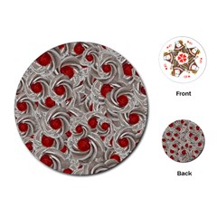 Cream With Cherries Motif Random Pattern Playing Cards Single Design (Round)