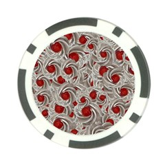 Cream With Cherries Motif Random Pattern Poker Chip Card Guard (10 pack)