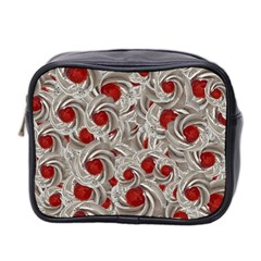 Cream With Cherries Motif Random Pattern Mini Toiletries Bag (Two Sides)