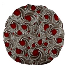 Cream With Cherries Motif Random Pattern Large 18  Premium Round Cushions by dflcprintsclothing