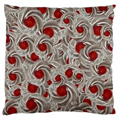 Cream With Cherries Motif Random Pattern Large Flano Cushion Case (Two Sides)