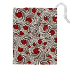 Cream With Cherries Motif Random Pattern Drawstring Pouch (4XL)