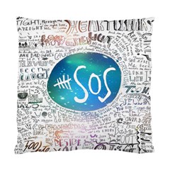 5 Seconds Of Summer Collage Quotes Standard Cushion Case (two Sides) by nate14shop